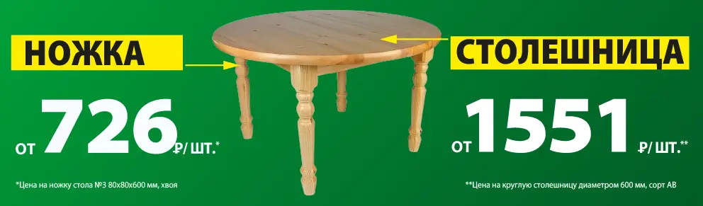 Все для сборки стола из массива дерева