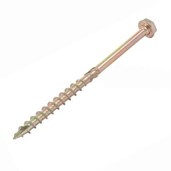 картинка Саморез по дереву шестигранная голова 8*140мм Тorx40 желтый цинк от магазина Пиломатериалы Чайковский