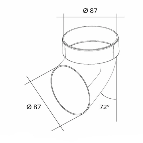 картинка Колено сливное ПВХ 72° шоколад от магазина Пиломатериалы Чайковский