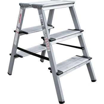 картинка Стремянка двухсторонняя алюминиевая Новая Высота 2*3 ступени 1147203 от магазина Пиломатериалы Чайковский