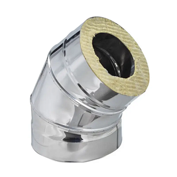 картинка Отвод сэндвич 45° D115/200 нерж.сталь 430-0.5мм/оцинковка-0.5мм от магазина Пиломатериалы Чайковский