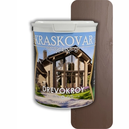 картинка Красковар Антисептик кроющий 2л (RAL 8017 шоколад) от магазина Пиломатериалы Чайковский