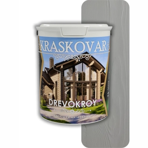 картинка Красковар Антисептик кроющий 0,9л (RAL 7040 светлый графит) от магазина Пиломатериалы Чайковский