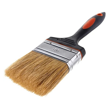 картинка Кисть ПРЕМИУМ 80мм плоская белая натуральная щетина от магазина Пиломатериалы Чайковский