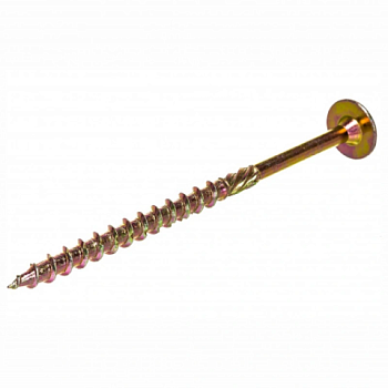 картинка Саморез по дереву тарельчатая голова 8*140мм Тorx40 желтый цинк от магазина Пиломатериалы Чайковский