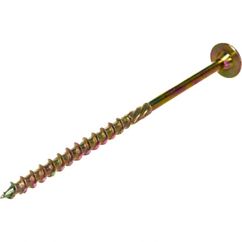 картинка Саморез по дереву тарельчатая голова 6*120мм Тorx30 желтый цинк от магазина Пиломатериалы Чайковский