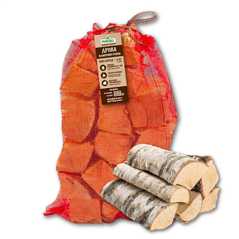 картинка Дрова Березовые в сетке 8кг (камерной сушки 8-15%) от магазина Пиломатериалы Чайковский