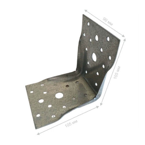 картинка Уголок крепежный усиленный 105*105*90*1,5мм оцинкованный Т-34 ГОСТ 14918-80 РОССИЯ от магазина Пиломатериалы Чайковский
