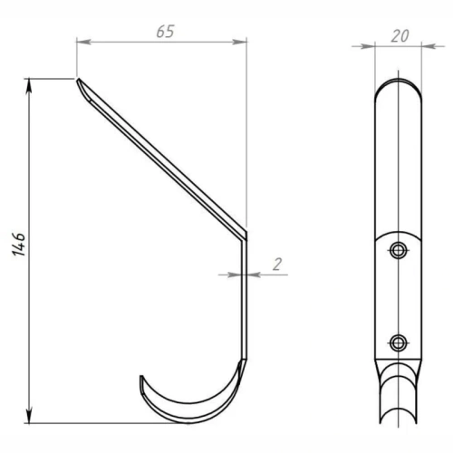 картинка Крючок-вешалка № 4 с полимерным покрытием от магазина Пиломатериалы Чайковский