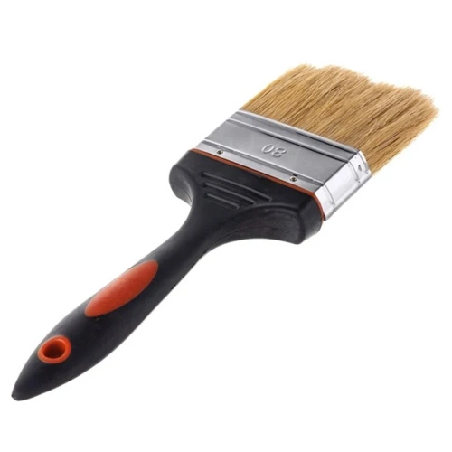 картинка Кисть ПРЕМИУМ 80мм плоская белая натуральная щетина от магазина Пиломатериалы Чайковский