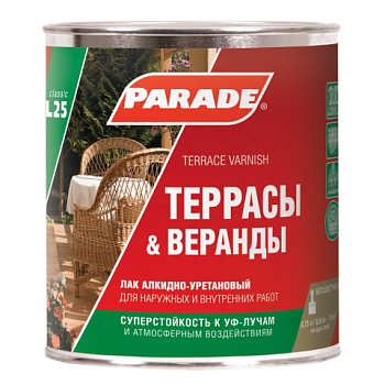 картинка Лак Террасы & Веранды глянцевый Parade 0.75л алкид-уретан. от магазина Пиломатериалы Чайковский
