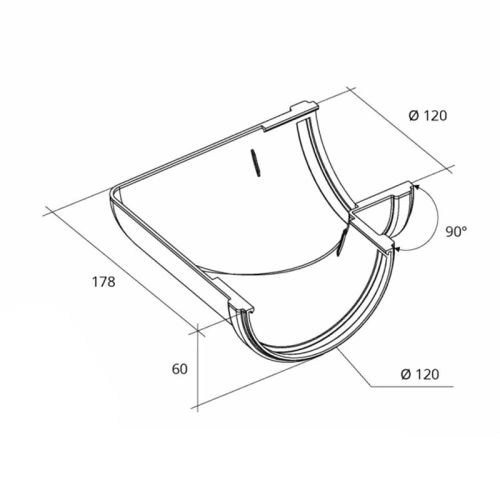 картинка Угол желоба ПВХ 90° шоколад от магазина Пиломатериалы Чайковский