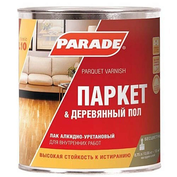 картинка Лак Паркет&Деревянный пол глянцевый Parade алкидно-уретановый 0.75л от магазина Пиломатериалы Чайковский