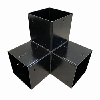 картинка КОННЕКТОР/соединитель для бруса 100*100мм Тройник угловой h-200мм (сталь 08пс 2мм) RAL 9005 от магазина Пиломатериалы Чайковский