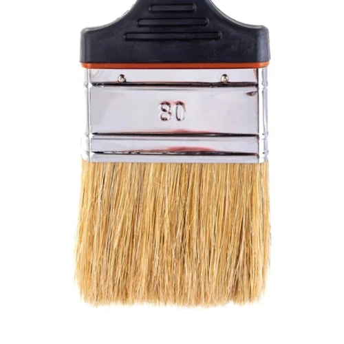 картинка Кисть ПРЕМИУМ 80мм плоская белая натуральная щетина от магазина Пиломатериалы Чайковский