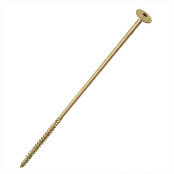 картинка Саморез по дереву тарельчатая голова 10*300мм Тorx50 желтый цинк от магазина Пиломатериалы Чайковский