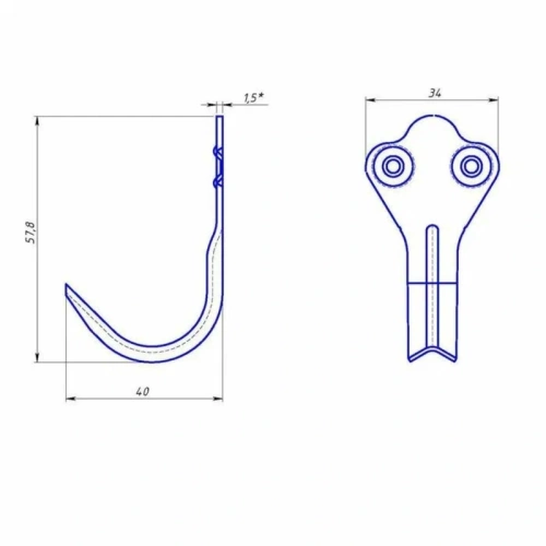 картинка Крючок-вешалка № 2 с полимерным покрытием от магазина Пиломатериалы Чайковский