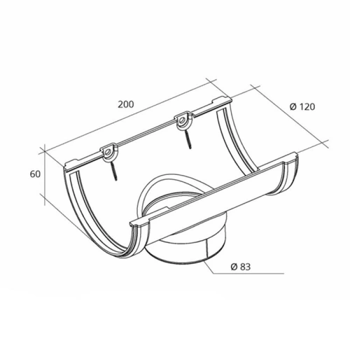 картинка Воронка желоба ПВХ графит от магазина Пиломатериалы Чайковский