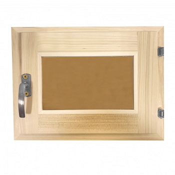 картинка Форточка банная липа (тонированное двойное стекло, фурнитура хром) 300*400мм от магазина Пиломатериалы Чайковский