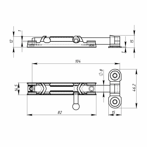 картинка Шпингалет ЗТ цинк (150) от магазина Пиломатериалы Чайковский
