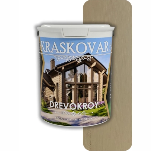 картинка Красковар Антисептик кроющий 2л (RAL 1019 серо-бежевый) от магазина Пиломатериалы Чайковский