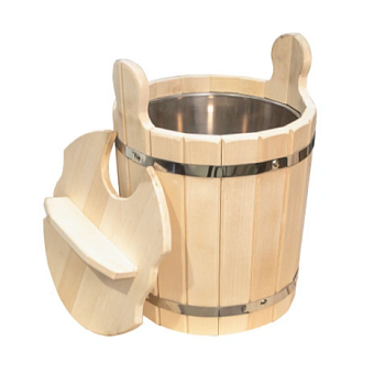 картинка Запарник липа с крышкой и металлической вставкой 8л от магазина Пиломатериалы Чайковский