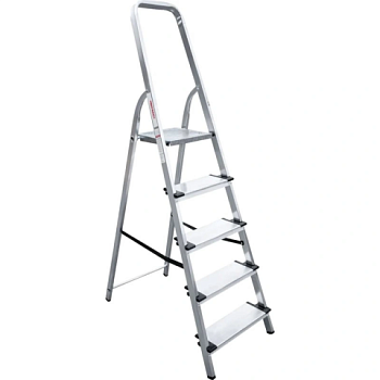картинка Стремянка алюминиевая широкие ступени Новая Высота 5 ступеней 1117105 от магазина Пиломатериалы Чайковский