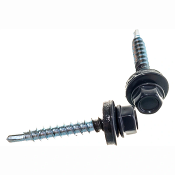 картинка Саморезы кровельные 4,8*35мм RAL 7024 (графит) металл/дерево от магазина Пиломатериалы Чайковский