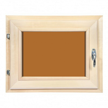 картинка Форточка банная липа (тонированное двойное стекло, фурнитура хром) 400*500мм от магазина Пиломатериалы Чайковский