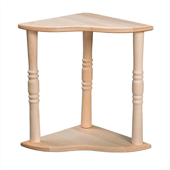 картинка Полка угловая с балясинами 2 яруса от магазина Пиломатериалы Чайковский