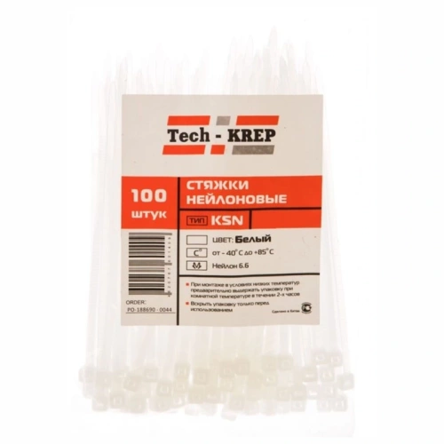 картинка Хомут-стяжка белая KSN-W 4*200мм от магазина Пиломатериалы Чайковский