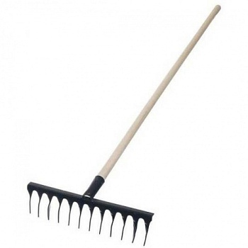 картинка Грабли стальные 12-зубчатые с деревянным черенком от магазина Пиломатериалы Чайковский