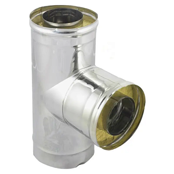 картинка Тройник сэндвич 87° D115/200 нерж.сталь 430-0.5мм/оцинковка-0.5мм от магазина Пиломатериалы Чайковский