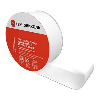 картинка Клейкая лента двухсторонняя акриловая 40мм*25м ТехноНИКОЛЬ от магазина Пиломатериалы Чайковский