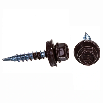 картинка Саморезы кровельные 4,8*29мм RAL 8017 (шоколад) металл/дерево от магазина Пиломатериалы Чайковский