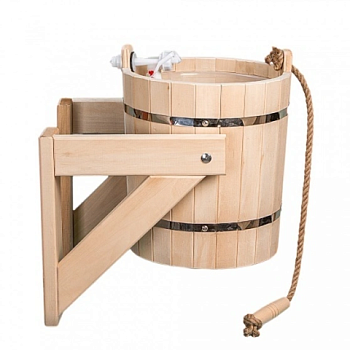 картинка Ведро обливное Русский душ липа с пластиковой вставкой 13л от магазина Пиломатериалы Чайковский