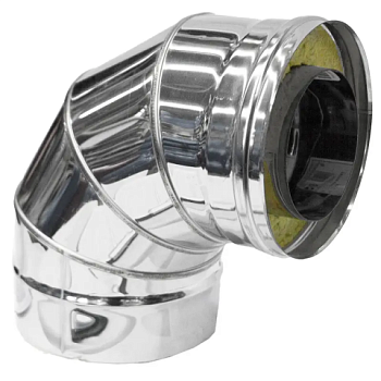 картинка Отвод сэндвич 87° D115/200 нерж.сталь 430-0.5мм/оцинковка-0.5мм от магазина Пиломатериалы Чайковский