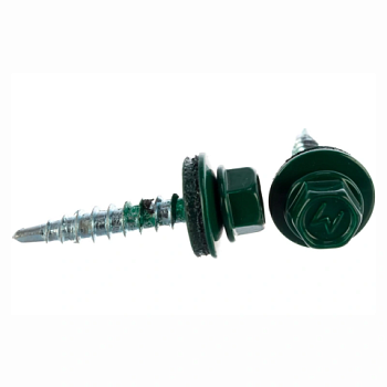 картинка Саморезы кровельные 4,8*29мм RAL 6005 (зеленый мох) металл/дерево от магазина Пиломатериалы Чайковский