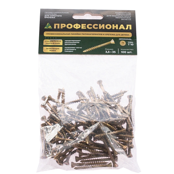 картинка Cаморезы для скрытого крепежа 3.5*35мм ПРОФЕССИОНАЛ Torx10 (100шт/уп) от магазина Пиломатериалы Чайковский