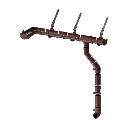 картинка Колено сливное ПВХ 72° шоколад от магазина Пиломатериалы Чайковский