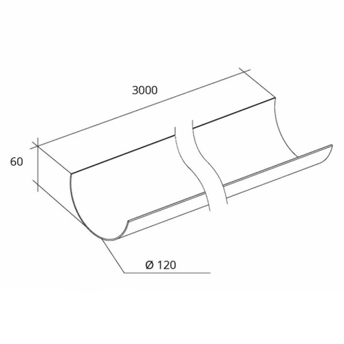 картинка Желоб водосточный ПВХ графит 3м от магазина Пиломатериалы Чайковский