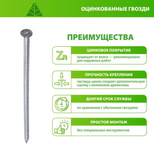 картинка Гвозди оцинкованные 2.5*50мм от магазина Пиломатериалы Чайковский