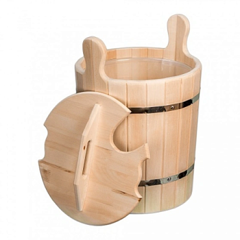 картинка Запарник липа с крышкой и пластиковой вставкой 9л от магазина Пиломатериалы Чайковский