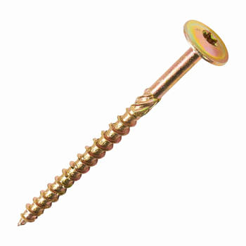 картинка Саморез по дереву тарельчатая голова 6*100мм Тorx30 желтый цинк от магазина Пиломатериалы Чайковский