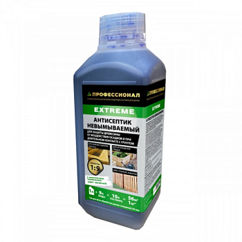 картинка Антисептик невымываемый ПРОФЕССИОНАЛ EXTREME для агрессивной среды, концентрат 1:9 зеленый 1л от магазина Пиломатериалы Чайковский