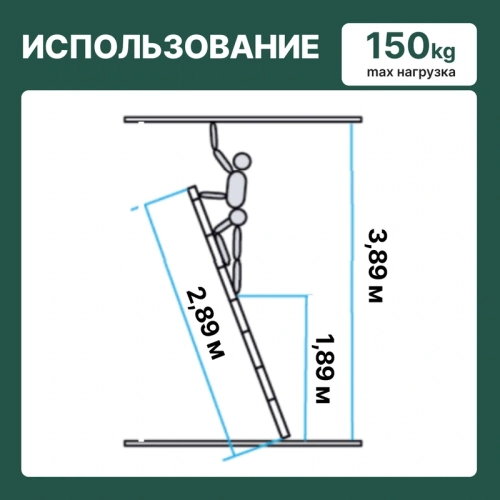 картинка Лестница односекционная Новая высота серия NV100 11ст 2,9м 1210111 от магазина Пиломатериалы Чайковский