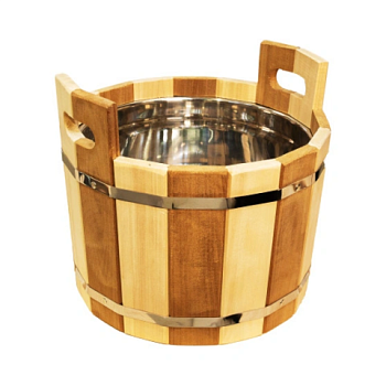 картинка Шайка комбинированная с металлической вставкой 9л от магазина Пиломатериалы Чайковский