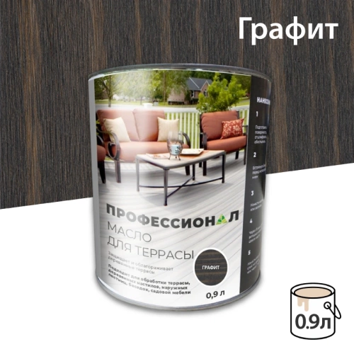 картинка Масло для Террас ПРОФЕССИОНАЛ Графит (НК-82) 0,9л от магазина Пиломатериалы Чайковский